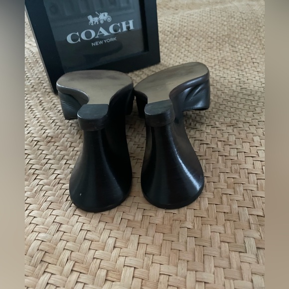 Coach Black Slides with Signature Brass Hardware - Picture 16 of 16